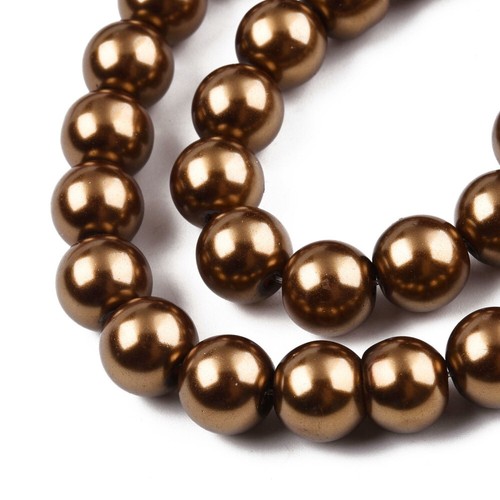 Glass faux pearl beads round - glass,