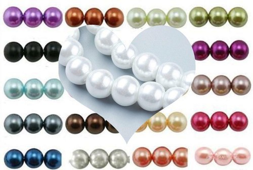 Pearl beads glass round buy - round,
