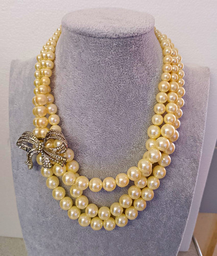 Cream multi strand - cream, imitation