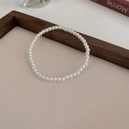 White faux pearl beaded - faux,
