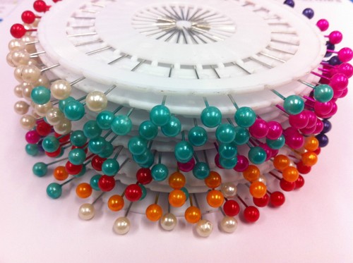 Extra long pearl head pins - pearl,