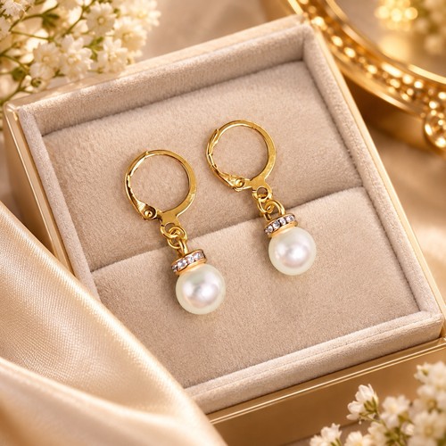 Handmade pearl drop earrings - drop,