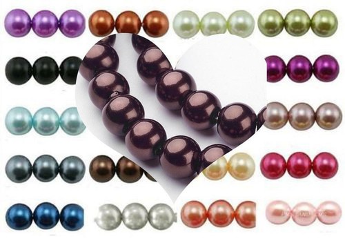 Pearl beads glass round buy - glass,