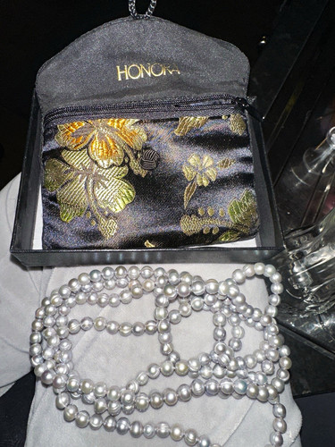 Honora grey round pearl - round, beaded