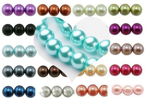 Pearl beads glass round - glass,