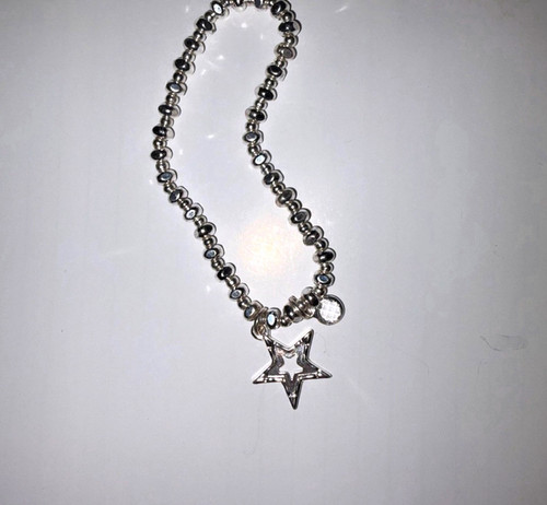 Silver beaded ball chain - silver,