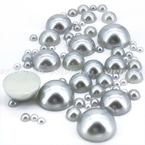 Flat back pearl rhinestones - flat,