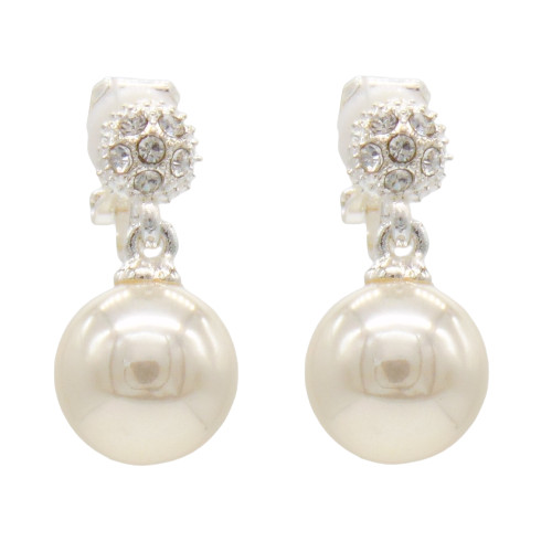 Faux pearl clip earrings - faux, on