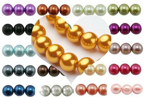 Pearl beads glass round - glass,