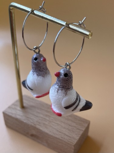 Quirky pigeon earrings great - pigeon, earrings.