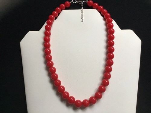 Single strand short red bead - single,