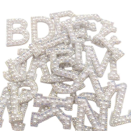 Alphabet pearl ab rhinestone - alphabet,