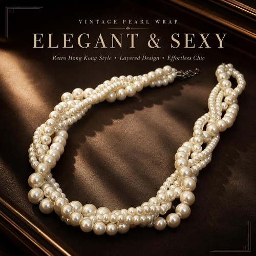 Chunky layered pearl - pearl, necklace