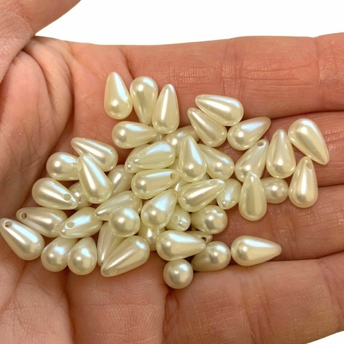 Teardrop beads faux pearl - teardrop,