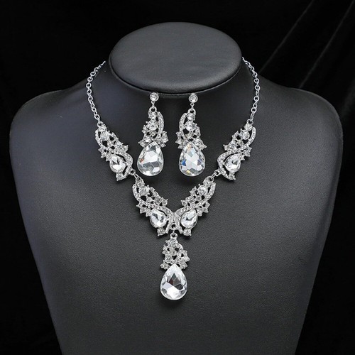 Rhinestone jewelry set - rhinestone, water