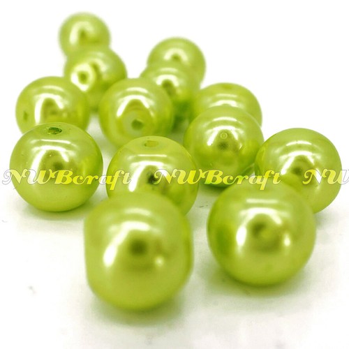 Glass pearl beads - pearl, 6mm