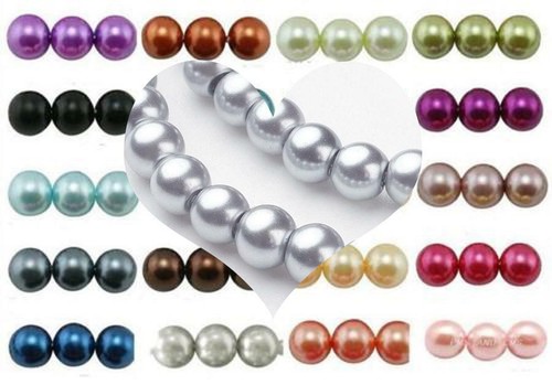 Pearl beads glass - beads, round